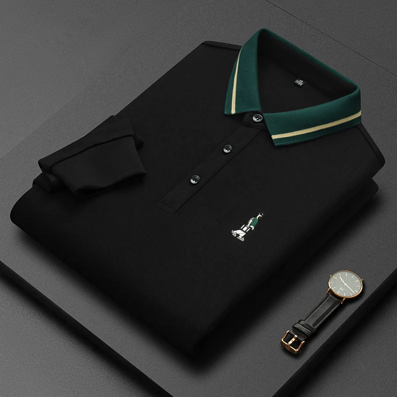 

quality High fashion embroidery long sleeve T-shirt for men 2023 autumn new high-end brand leisure polo shirt for men luxury top