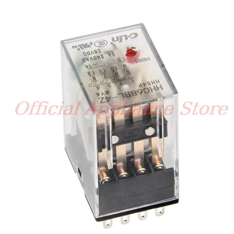 

HHC68B-4Z Intermediate Solid State Relay HH54P AC/DC 24V 12V 36V 110V 220V 380VSmall Magnetic MY4N - J 14 Feet with socket base