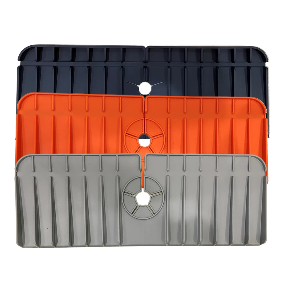 

Faucet Sink Splash Catcher Washable Silicone Backsplash Guard Drying Mat Kitchen Bathroom Faucet Silicone Pad Household Cleaning