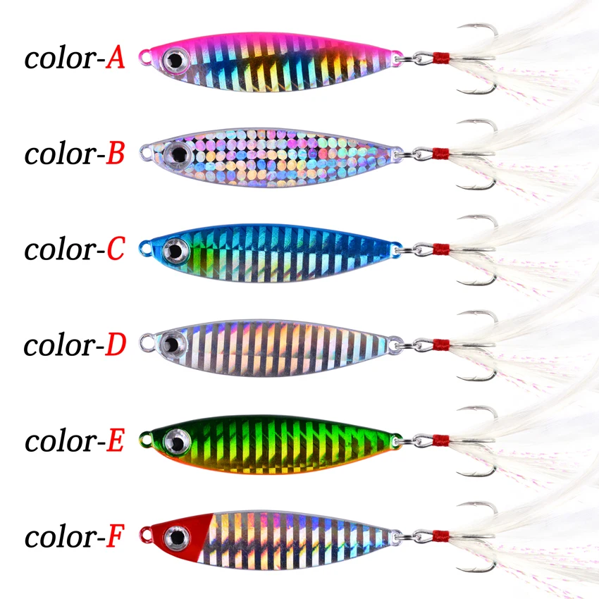 6 шт. джиг светильник металлическая наживка воблер блесны рыболовные приманки 7 г