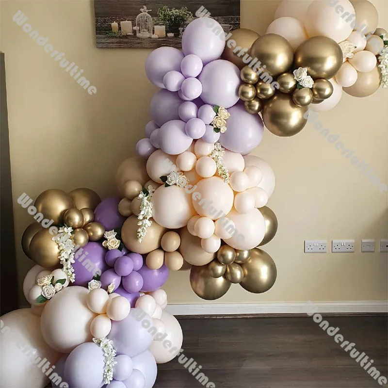 

136pcs Doubled Blush Balloon Garland Kit Wedding Decoration Birthday Decor Party Baby Shower Supplies Double Purple Balloon Arch