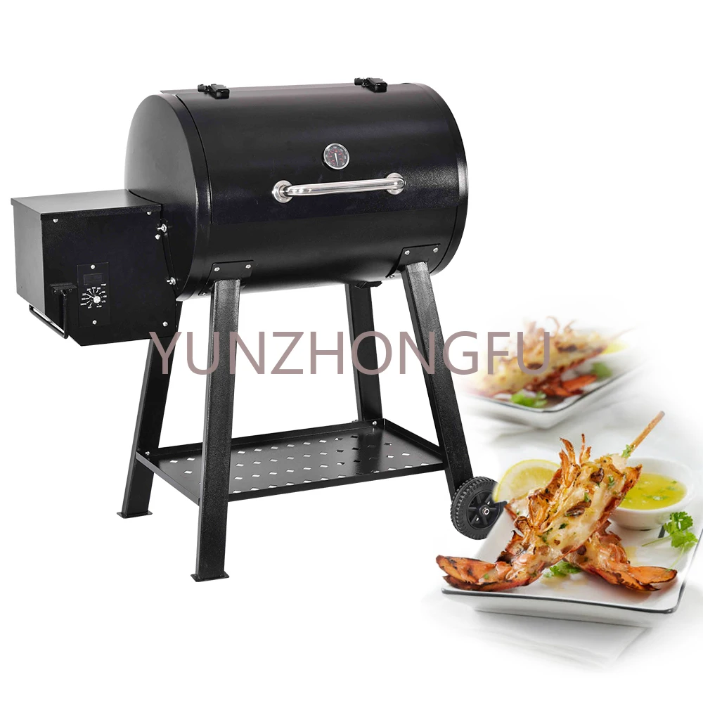 

Heavy Duty Trolley Wood Pellet Charcoal BBQ Smoker Grills Backyard Barbecur Grill For Camping