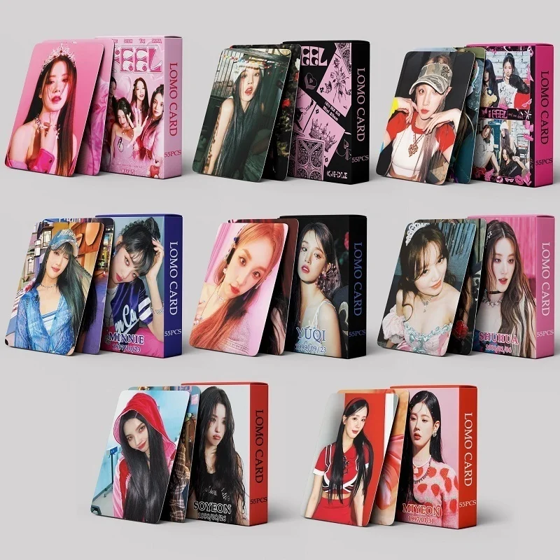 

55pcs/set Kpop GIDLE 4th ANNIVERSARY Album Lomo Cards (G)I-DLE Girls I Burn Photo Card Minnie Postcard Fans Gift MINNIE YUQI