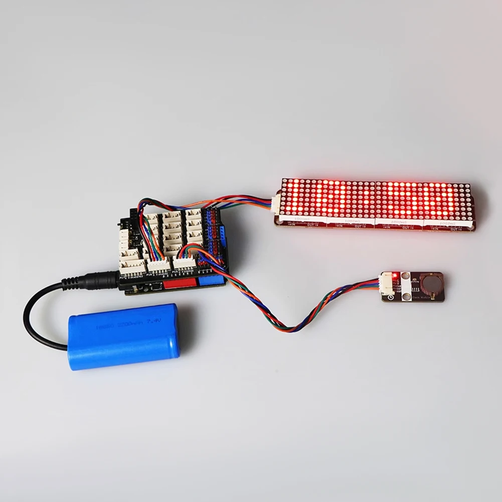 Фото Для Arduino круглый матричный экран 8x32 модуль Max7219 чип Ph2.0 интерфейс совместим с Lego №4