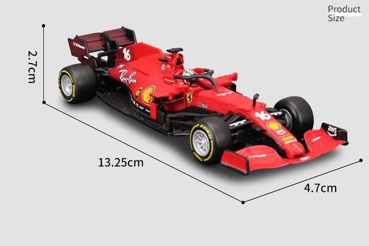 Брауго 1:43 F1 2021 SF21 # 16 Шлем 55 версия литья под давлением автомобиля