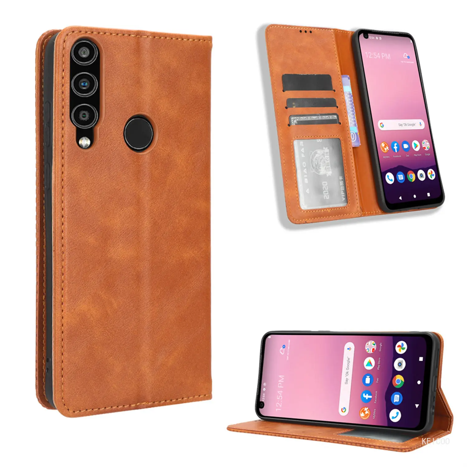 

Protection Leather Phone Shell For Orbit Magic 5G R678EL Shockproof Stand Holder Flip Cover Card Slot Wallet Business Housing