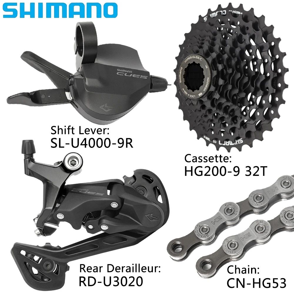 SHIMANO CUES 9-скоростной переключатель для велосипеда MTB U3020 U4000 U4020 задний CS-HG200-9