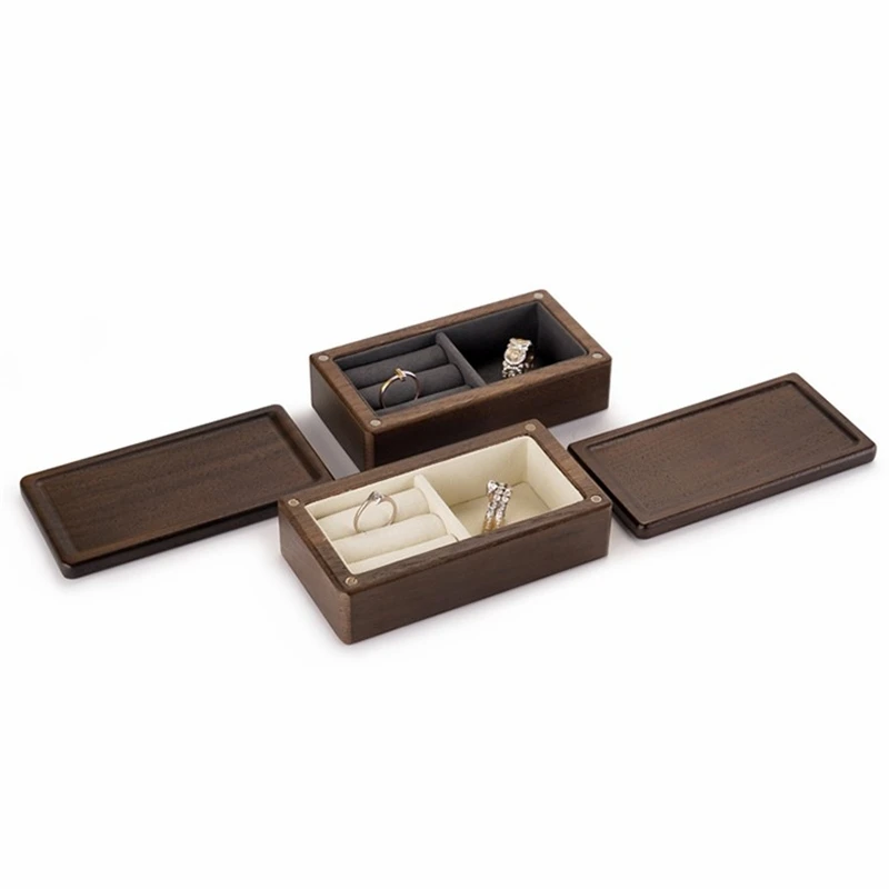 Маленькая шкатулка для драгоценностей Oirlv деревянная хранения колец и сережек