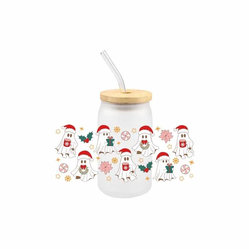 Рождественская 3D наклейка-наклейка для переноса УФ-лампы 16 унций