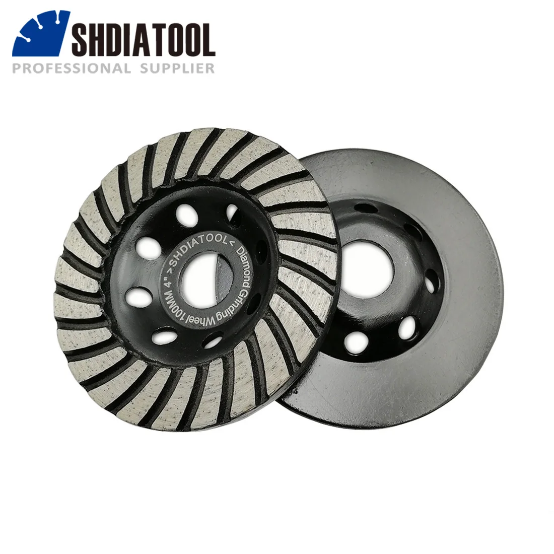 

SHDIATOOL 2pcs 4 Inch Diamond Turbo Row Cup Wheel For Concrete & Masonry, Diameter 100mm Grinding Wheel Grinder Disc