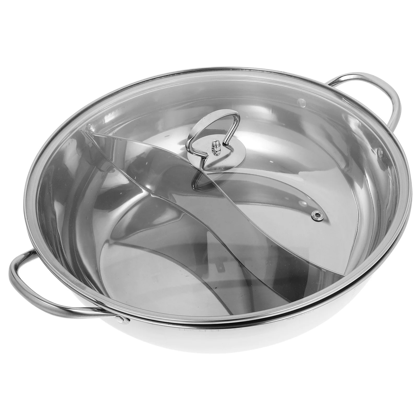 

Stainless Steel Stock Pot Kitchen Hot Divided Pan Hotpot With Divider Restaurant Soup Multi-purpose