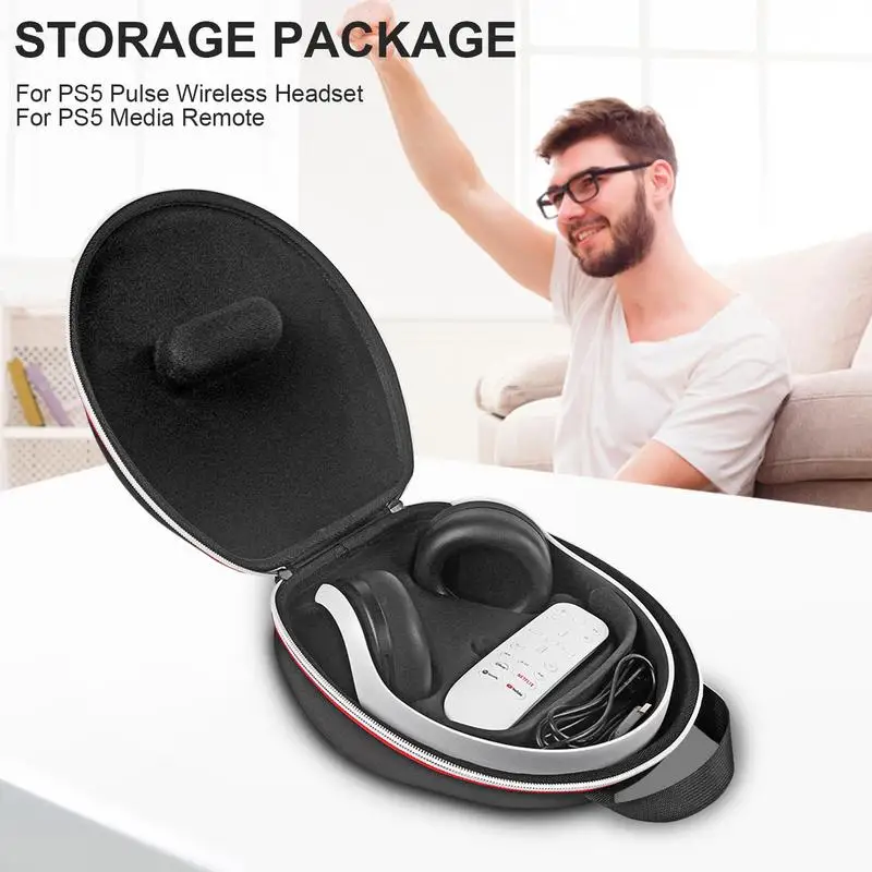 

Ударопрочный жесткий чехол для наушников EVA, портативный чехол для хранения гарнитуры, водонепроницаемый чехол для наушников, чехол для пер...