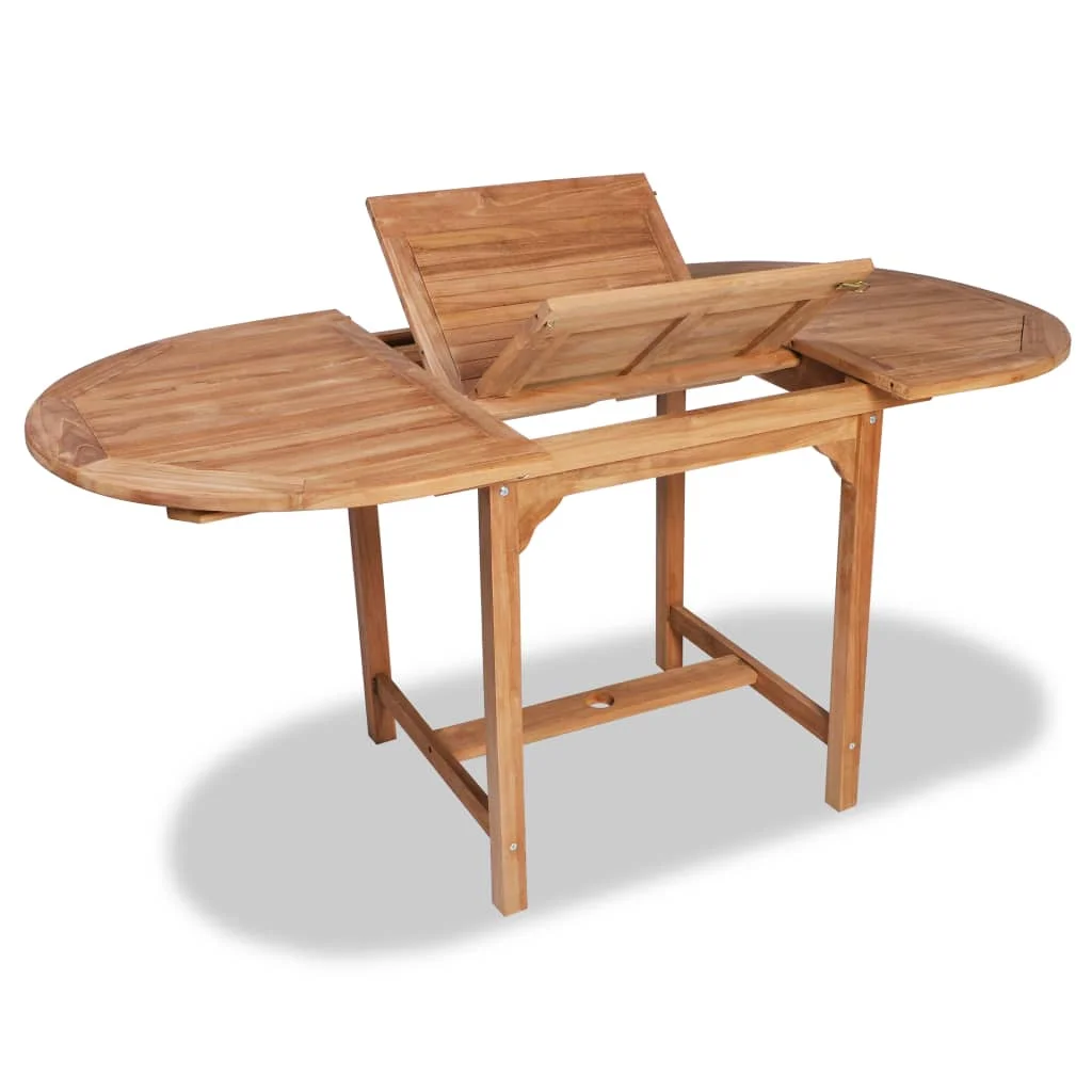 

Extending Patio Table (43.3"-63")x31.5"x29.5" Solid Teak Wood Outdoor Table Outdoor Furniture