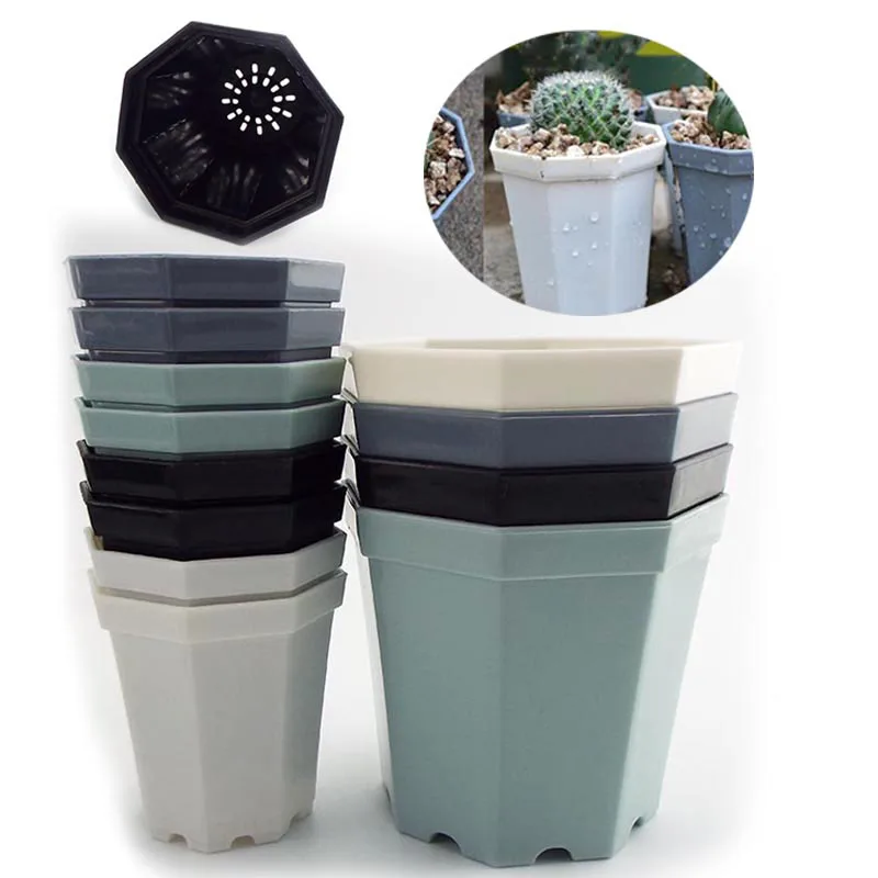 10 шт. пластиковый квадратный цветочный горшок для растений домашний сад