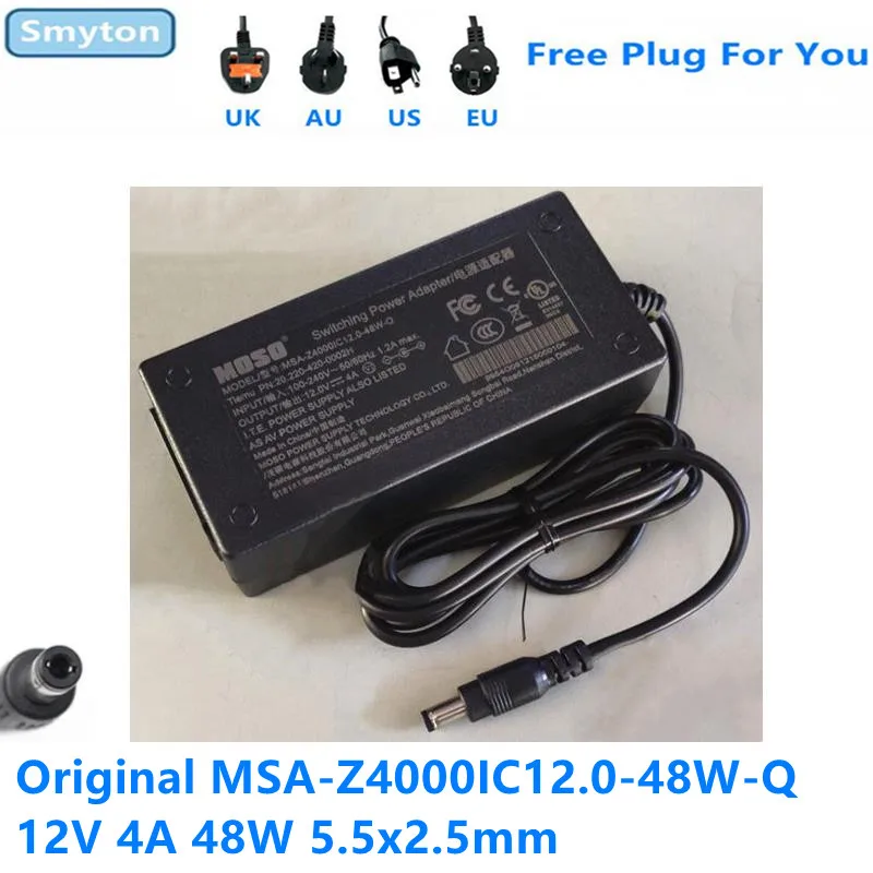 Оригинальное зарядное устройство переменного тока для 12 В 4 а 48 Вт 5 5x2 мм MOSO