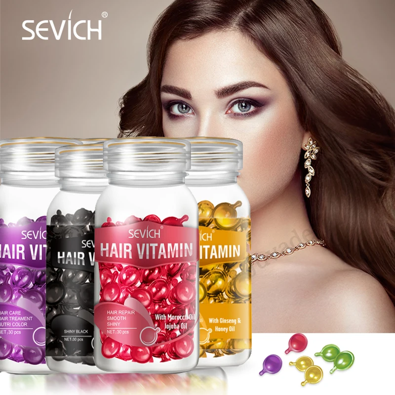 

Sevich Keratin Complex Oil Hair Vitamin Capsule Damaged Repair Moroccan Nourishing for Anti Hair Loss Smooth Silky Oil