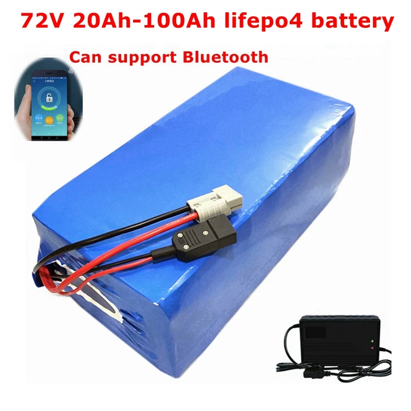 

MLG 50Ah 60Ah lifepo4 lithium battery 30Ah 72V 40Ah 100Ah 80Ah bluetooth BMS APP for 5000W scooter ebike Motorcycle +charger