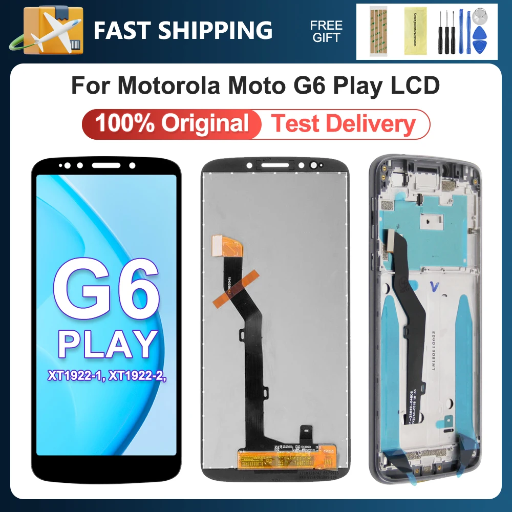 

G6Play 5,7 "Оригинальный ЖК-дисплей для Motorola Moto G6 Play xt1800 XT1922-3 ЖК-дисплей сенсорный экран дигитайзер в сборе запасные части