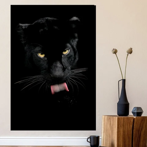 Black panther canvas wall art - купить недорого | AliExpress