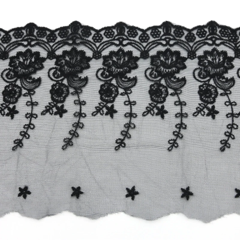 (1 ярд/упаковка) 23 см Изысканная вышитая сетка кружевная ткань аксессуары кружева