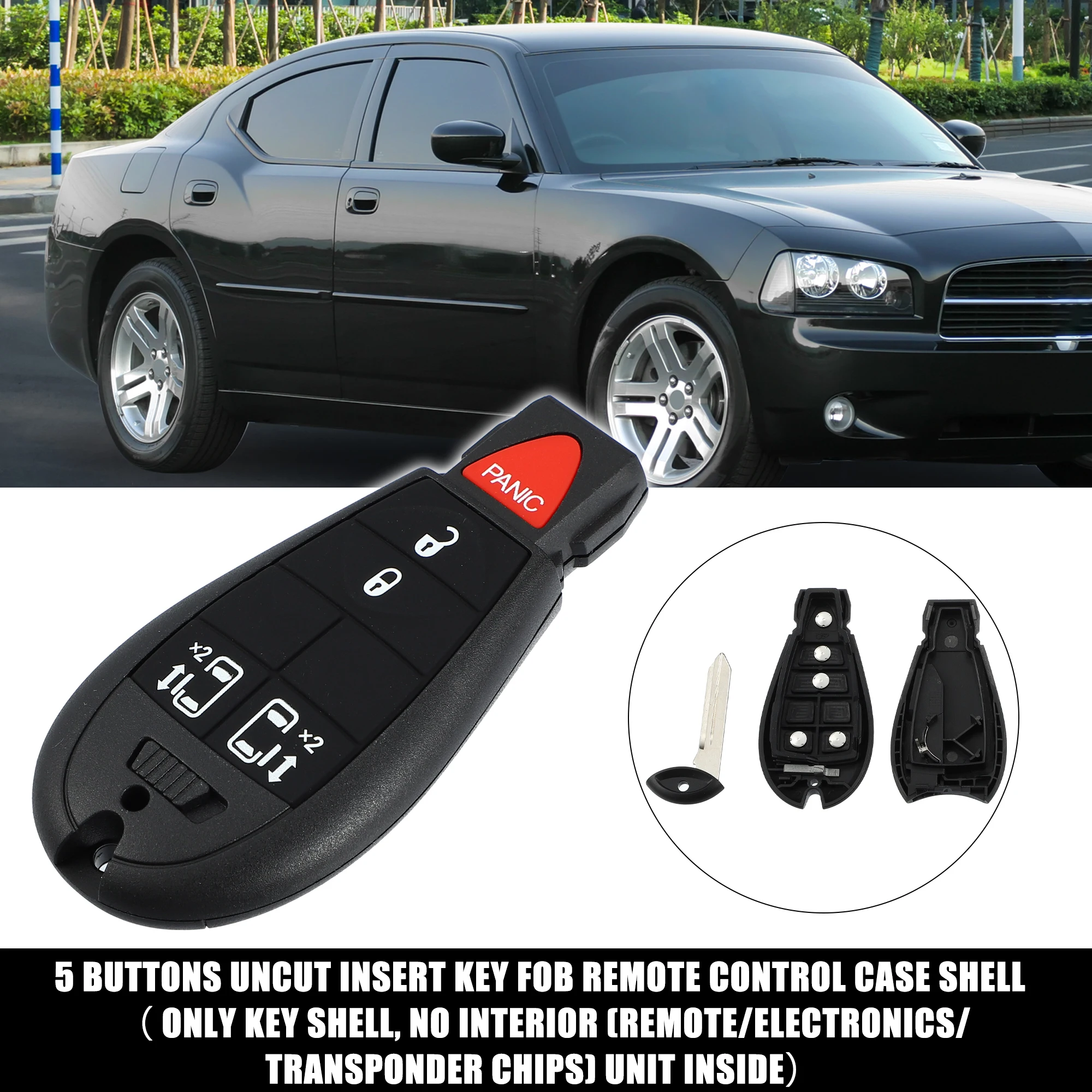 

X Autohaux Car 5 Button Remote Key Fob Case Keyless Entry Shell Cover Housing Tool for Dodge Grand Caravan 2008-2016 Accessories