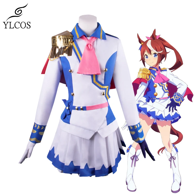 

Anime Uma Musume : Pretty Derby Costume Tokai Teio Cosplay Navy Collar School Uniform Halloween Party