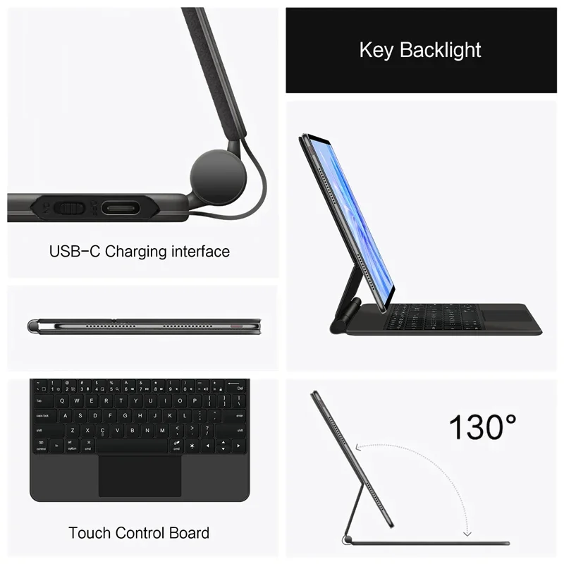 Волшебная клавиатура с сенсорной панелью подсветкой для HUAWEI MatePad Pro 12 6 дюйма 2021 2022