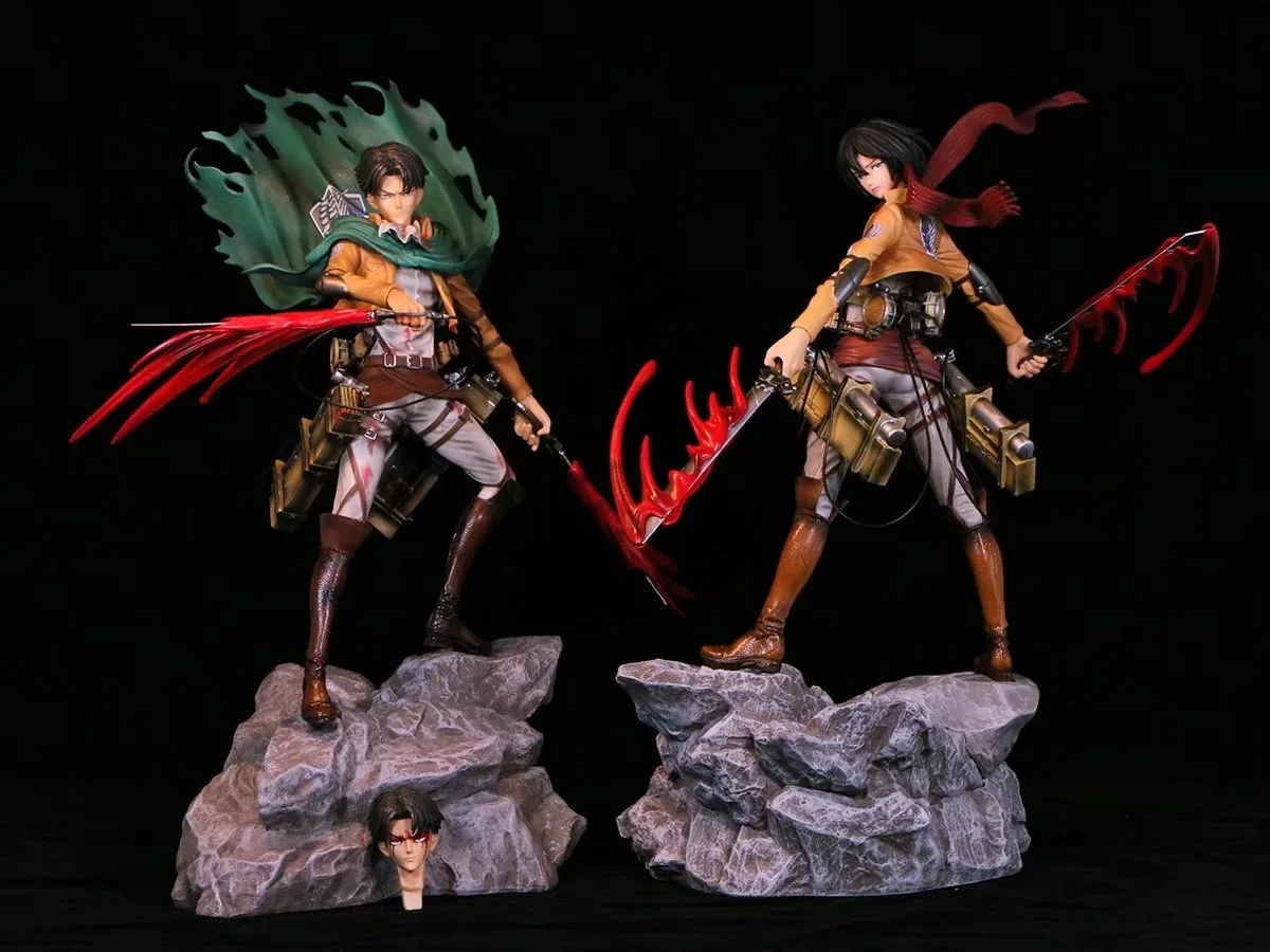 

Attack on Titan Figure GK Levi Ackerman PVC Action Figure Mikasa Ackerman Anime Toy Rival Shingeki no Kyojin Figurine Model Doll