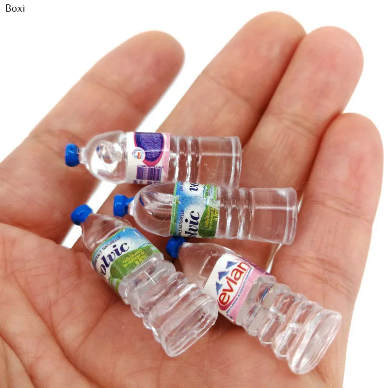 

1:12 Mini Simulation Mineral Water Bottle Resin Model Doll Home Miniature Kids Gift Toys House Decoration Accessories Hot Sale