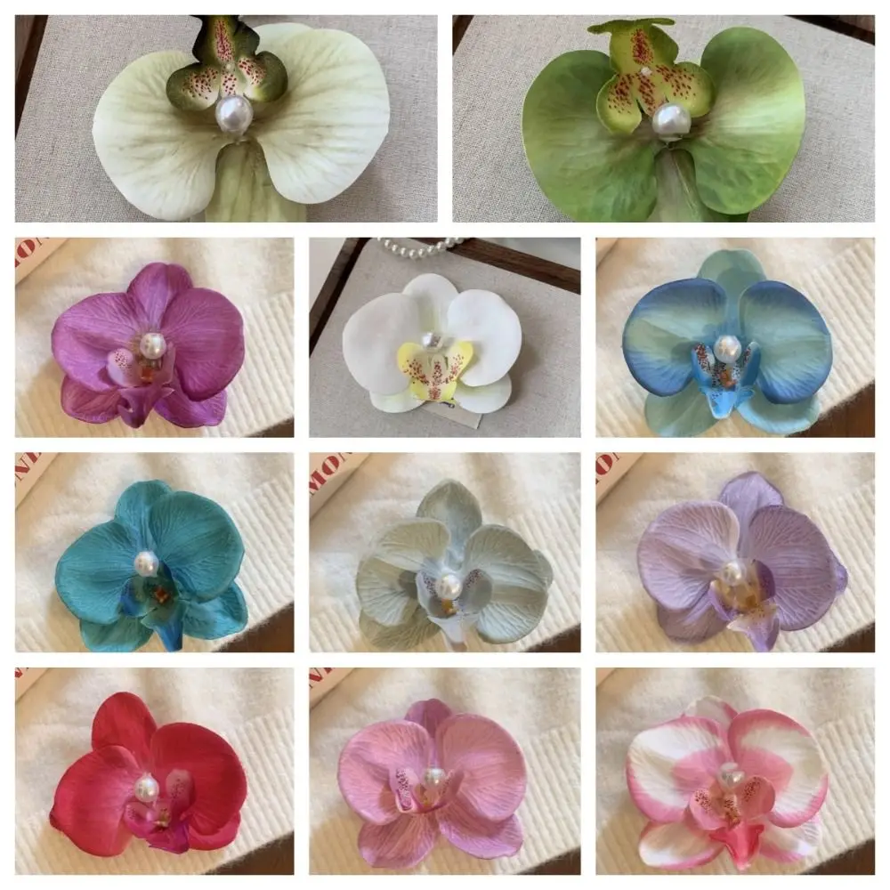 Розовая заколка для волос с цветком орхидеи украшение головной убор орхидеей