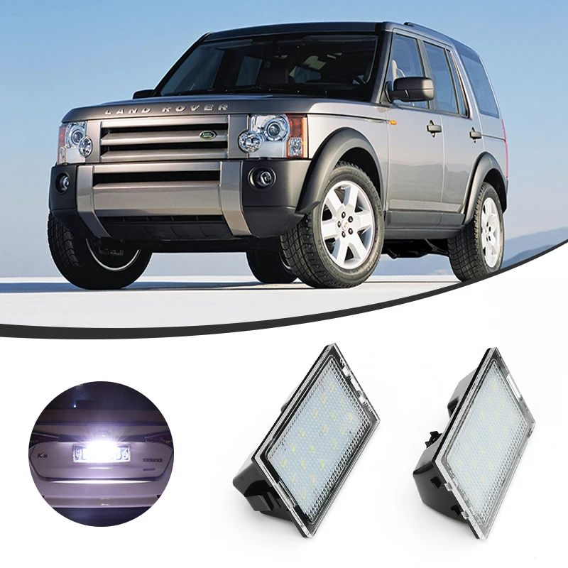 

2 шт., светодиодные лампы 12 В для автомобильного номерного знака Land Rover Discovery 3 4 LR3 LR4 Freelander 2 LR2 Range Rover