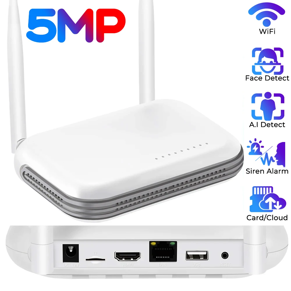 8-канальный Мини-беспроводной Wi-fi Сетевой Видеорегистратор H.265 4-канальный 5