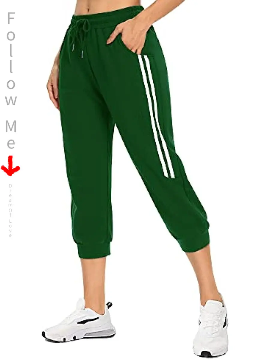 

Women's Capri Sweatpants Casual Capri Pants with Pockets Capri Joggers Capri Yoga Pants Drawstring Workout Sweatpants