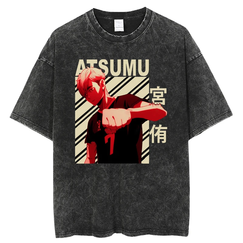 Футболка винтажная стираная мода хип-хоп аниме HaikyuuT рубашки женские