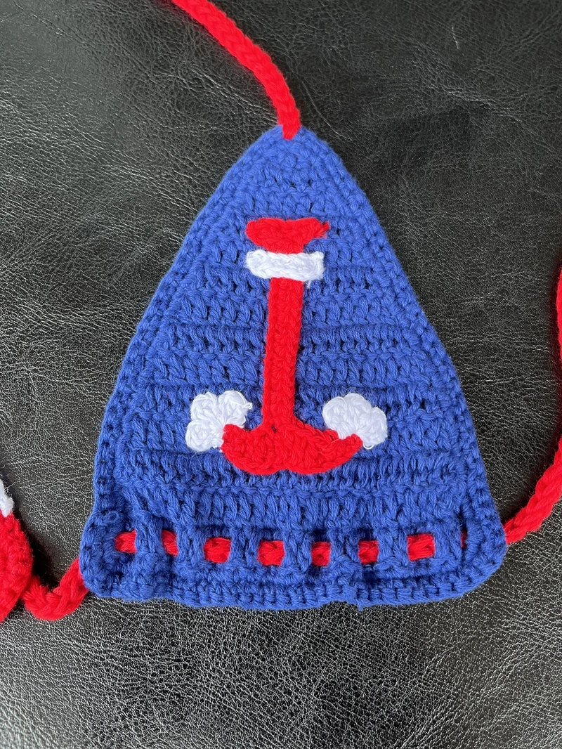 Комплект микро-бикини морской капитан вязаный крючком хлопковый купальный