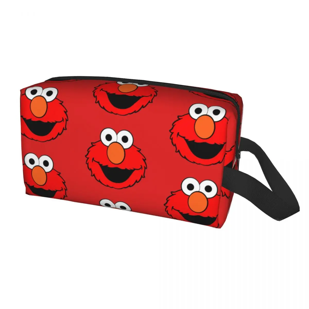 

Elmo Cookie Monster Travel Cosmetic Bag for Women Sesame Street Characters Makeup Toiletry Organizer Ladies Storage Dopp Kit