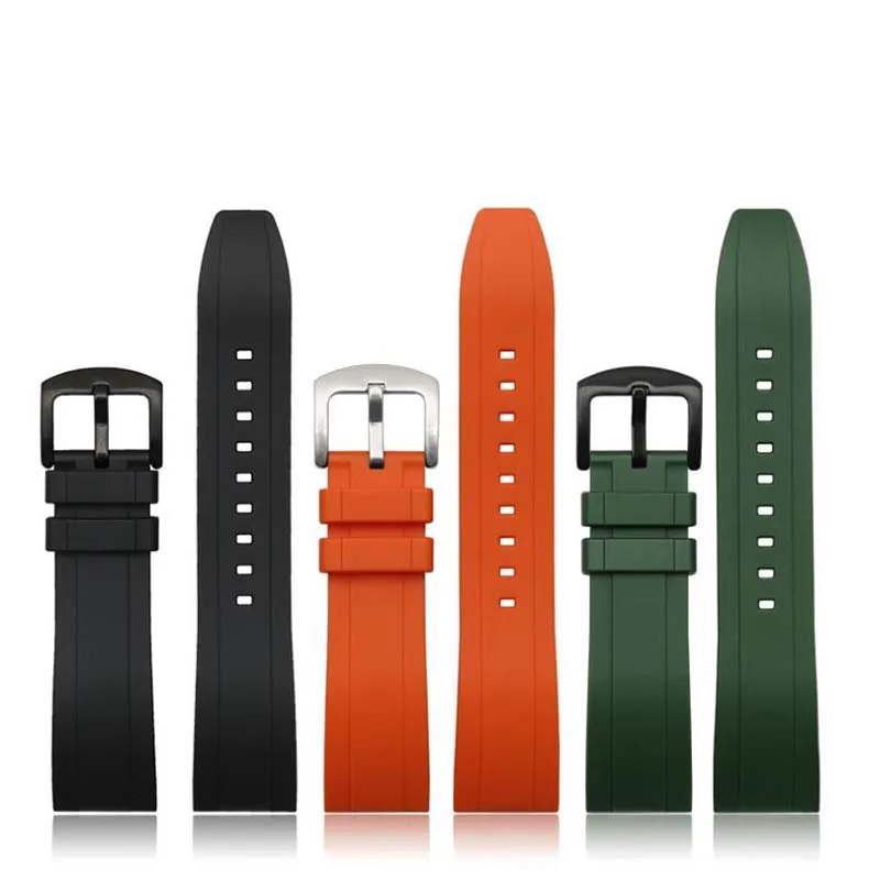

High Quality Fluoro Rubber Watchband for Rolex Tudor Mido Seiko Omega Wristband 20mm 22mm Quick Release Spring Bar Sport straps