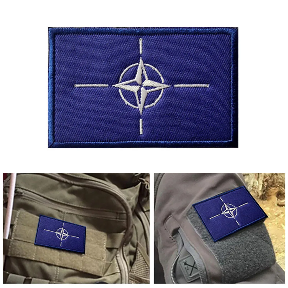 

1PC OTAN Flag Patches Embroideried Hook Patches for Clothes Military Tactical Bag Embroidery Badge Armband Backpack Stickers