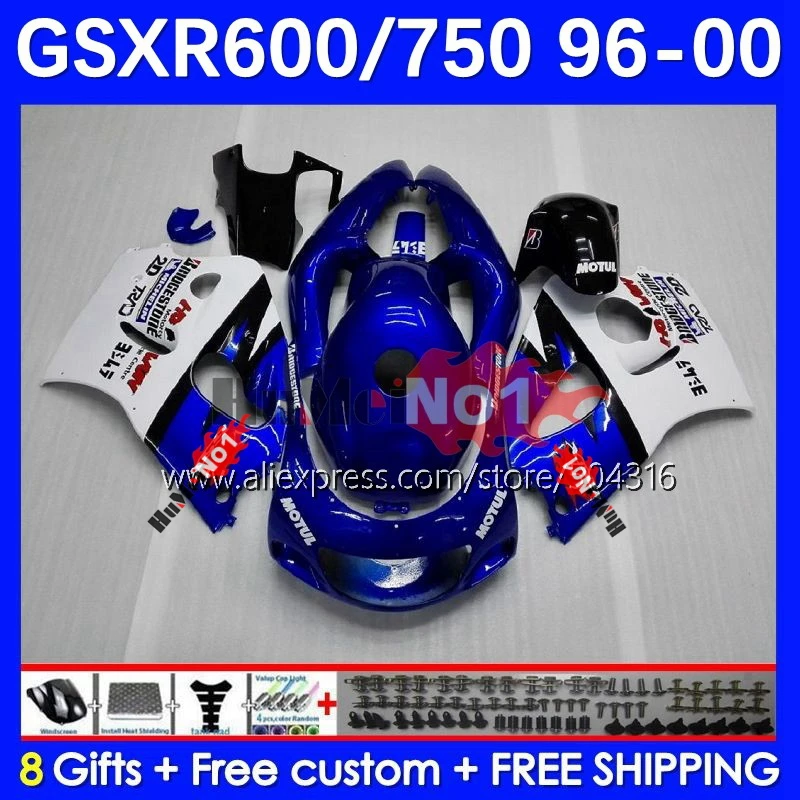 

Bodys Kit For SRAD GSXR 750 600 CC GSXR-600 11No.0 GSXR750 GSXR600 96 97 98 99 00 1996 1997 1998 1999 2000 Fairing Factory Blue