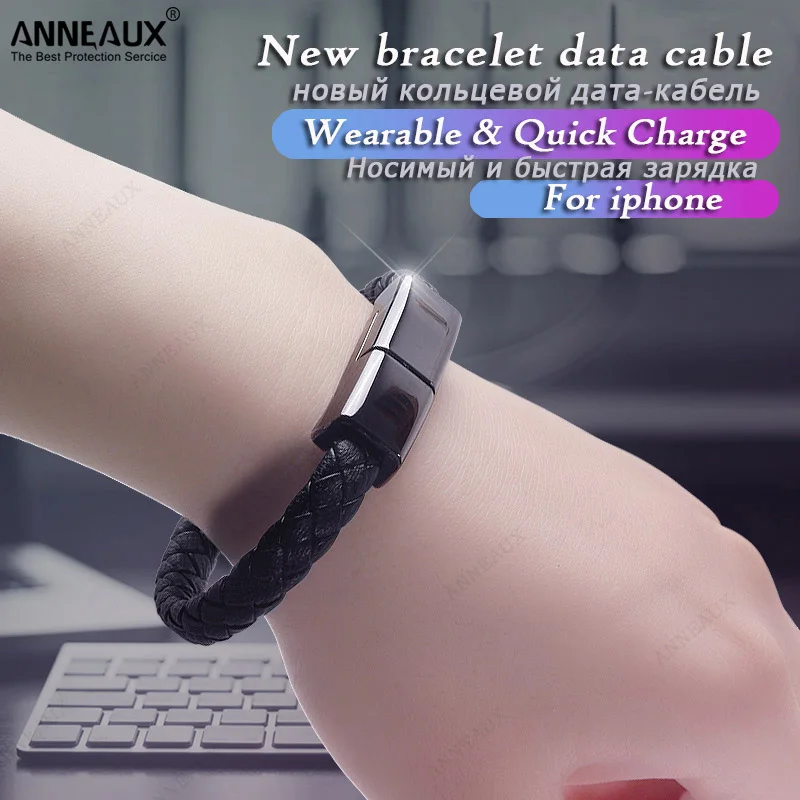 

Micro Cable USB Wristband Lightning For Apple Iphone 12 13 11 XR X 7 8 Pro Max Mobile Phones Accessories Cord 2.4A Fast Charging