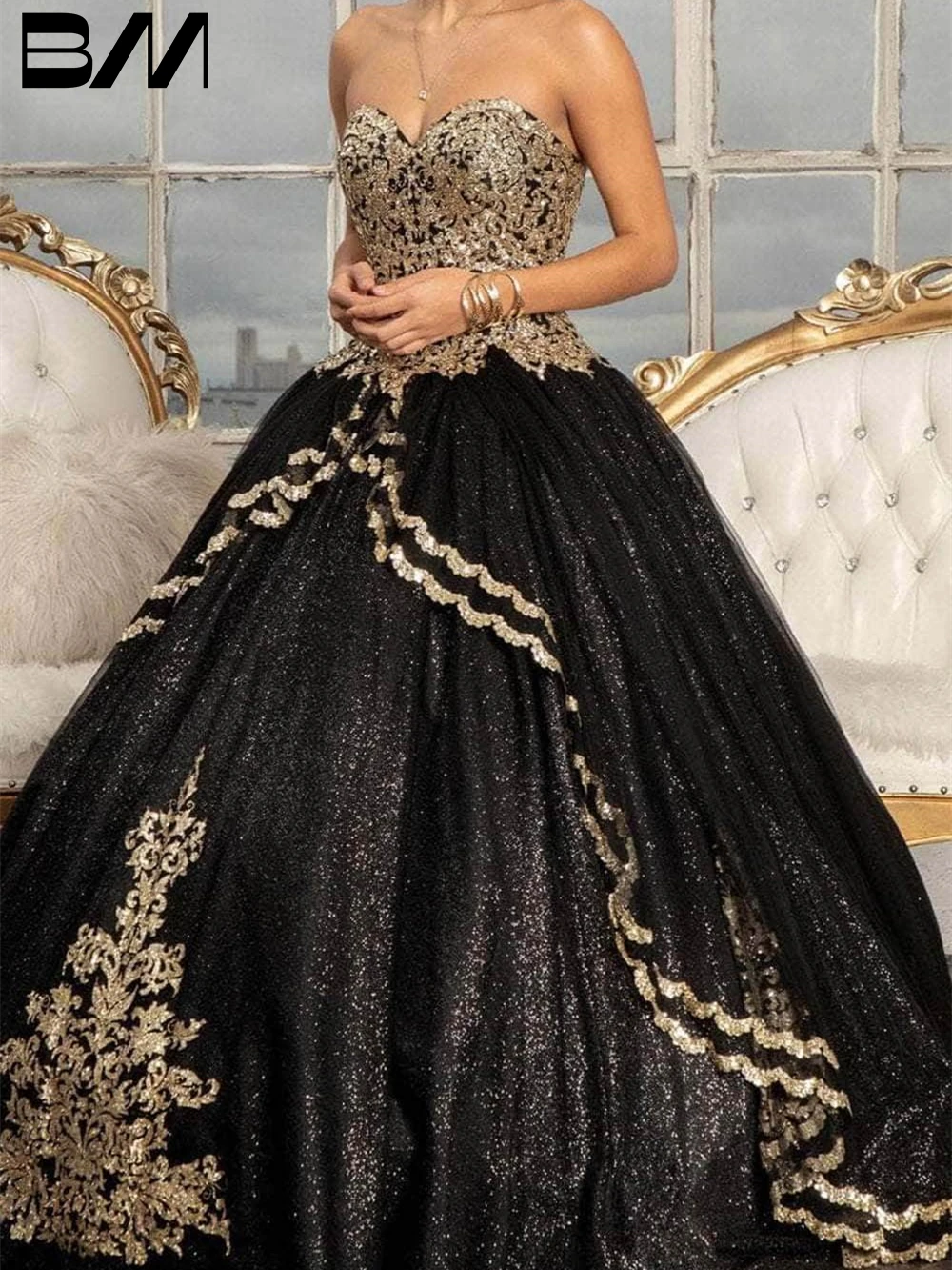 

Strapless Sweetheart Appliques Quinceanera Dress 2023 Ball Gown Formal Occasion Dresses Vestidos Prom 2023 Party Dress