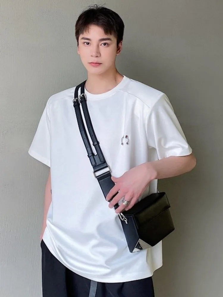 

SYUHGFA Men Clothing 2022 Summer Short Sleeve Oversized T-shirt New Korean Fashion Tee Loose T-shirt Streetwear Tops For Male