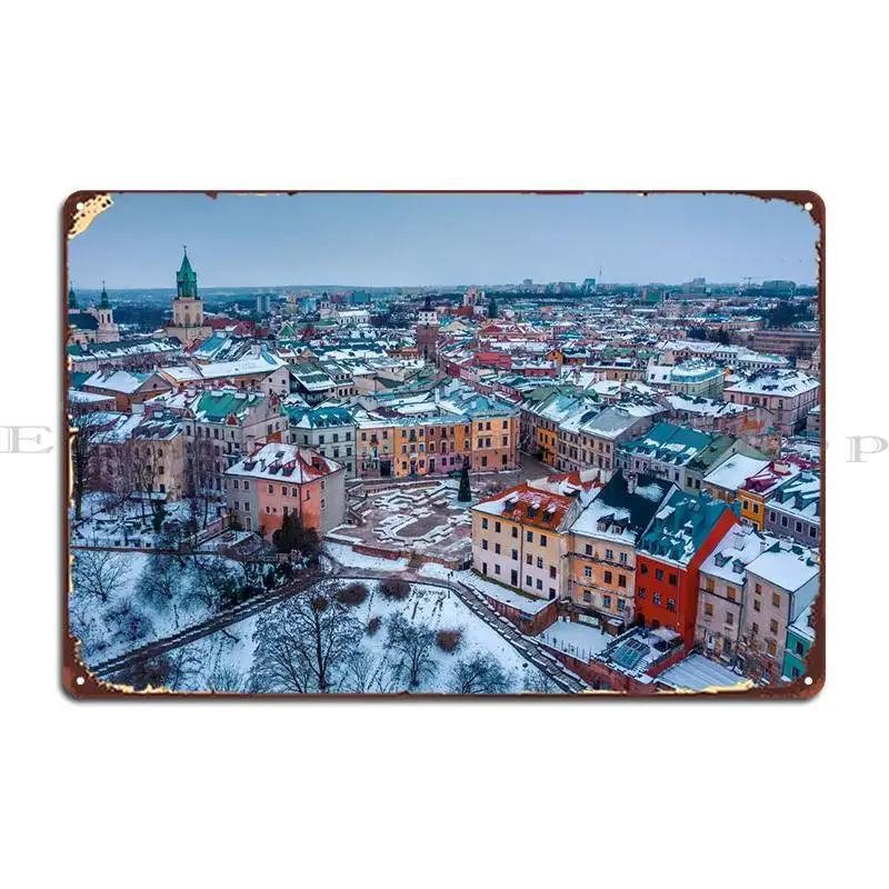

Winter In Lublin Metal Sign Club Bar Living Room Wall Custom Print Club Tin Sign Poster