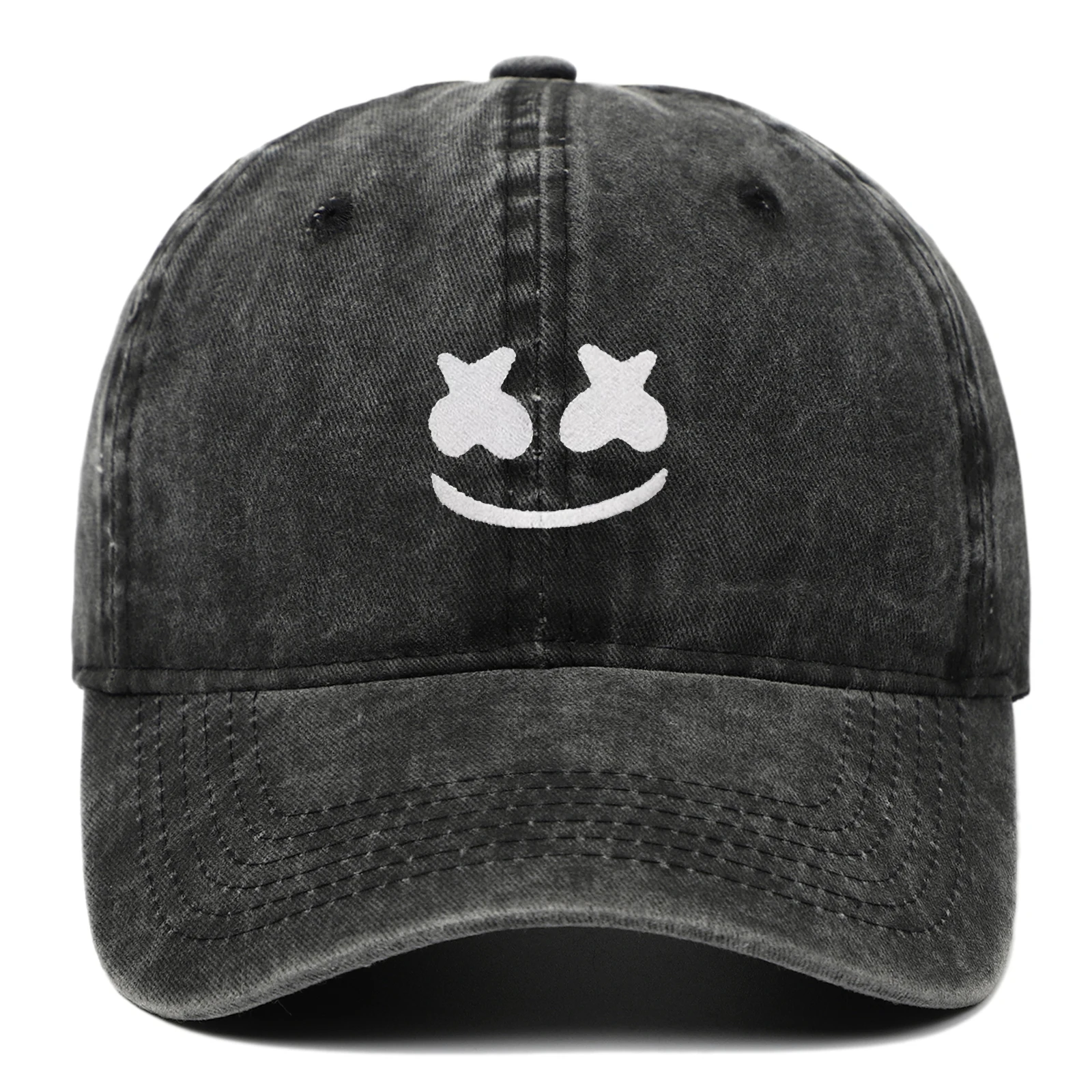 

Doctom Dad Hat Baseball Cap 100% Cotton Embroidery Women Men Hat Unisex Snapback Dotcom Alone Smiley face