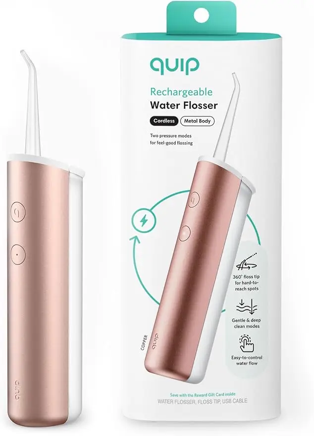 

Cordless Water Flosser 2 Modes Rechargeable Portable Waterproof with LED Indicator 360 Degree Rotating Tip