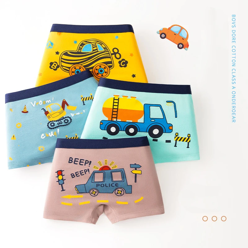 Детское нижнее белье для малышей 4 шт./лот детские удобные трусы с мультяшным