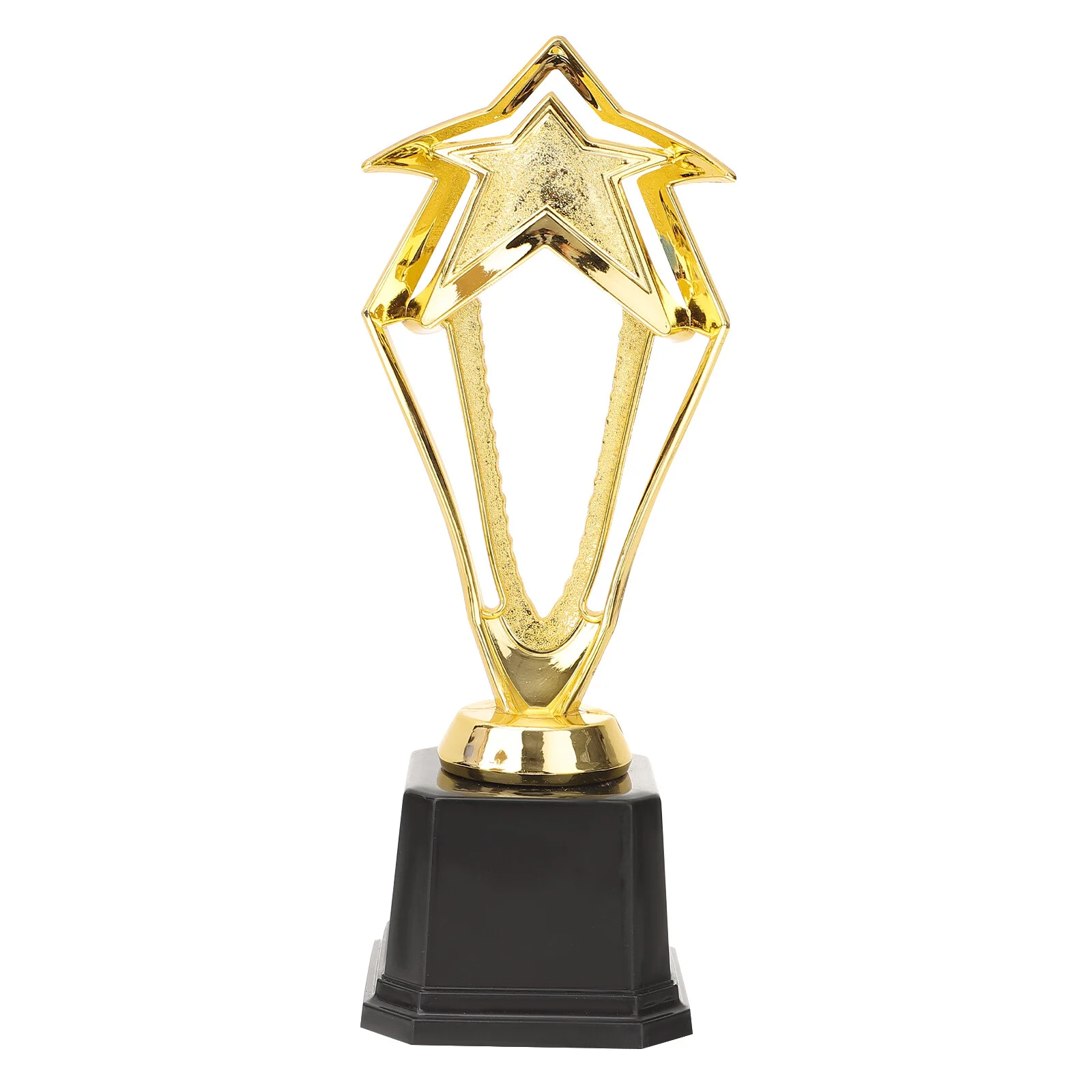 

Golden 27.5cm Hollow out Star Design Award Trophy Plastic Reward Prizes Decor Competition Gift Awards Trophy with Base for