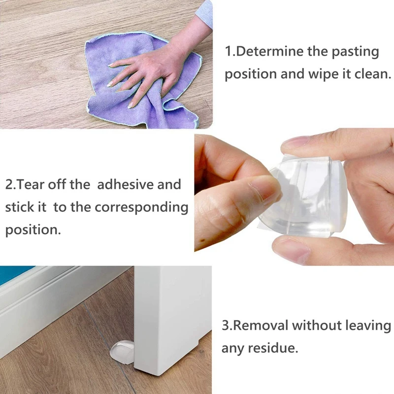 Набор из 6 напольных стоек для склеивания прозрачные самоклеящиеся напольные