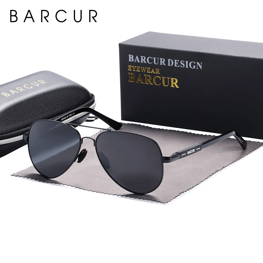 

BARCUR Original Brand Fashion Sunglasses Men Polarized Comfortable Pilot Women Sun Glasses for Man Eyewear Oculos Gafas De Sol