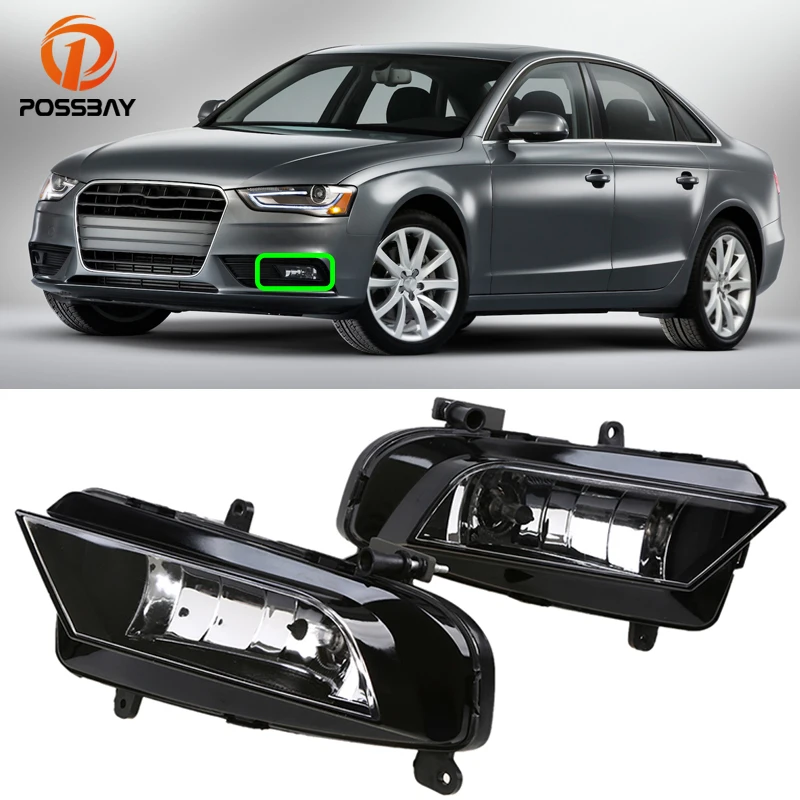

Car Front Bumper Fog Light Daytime Running Lamp with Halogen Bulbs for Audi A4 Sedan Avant 2013 2014 2015 2016 Auto Accessories
